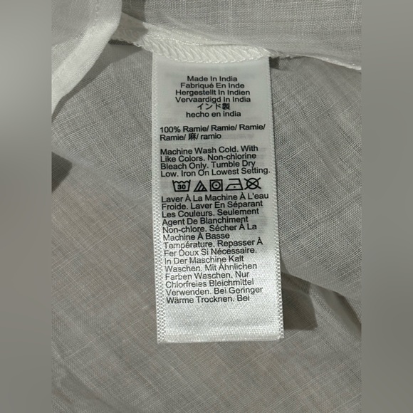 J. Crew Women's White Cerise Shirt-Dress in Ramie, Size 14 - Picture 6 of 9